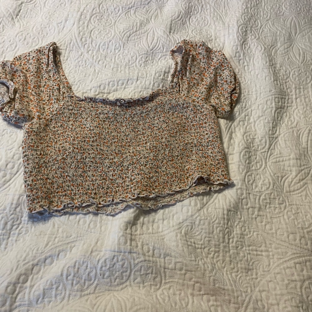 aerie floral crop top.